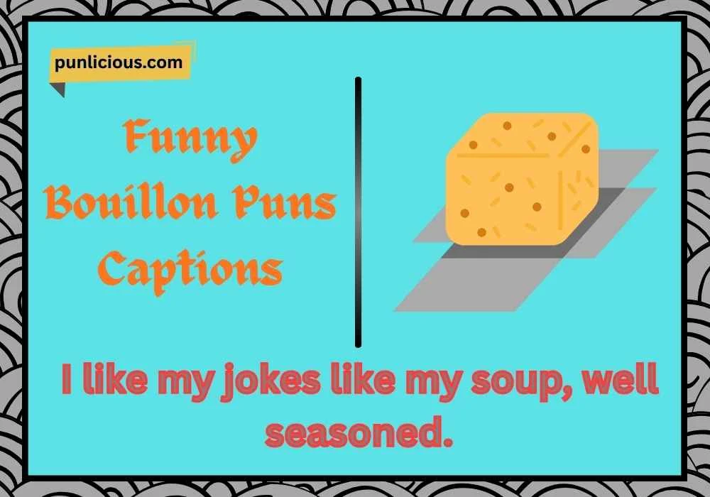 Funny Bouillon Puns Captions